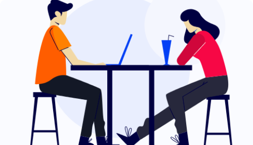 two people at a table